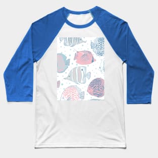 Aquarium Fishes | Pink Blue |Hand drawn Baseball T-Shirt